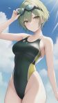  absurdres ai-generated goggles highres non-web_source one-piece_swimsuit swimsuit 