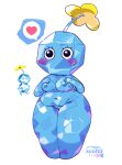  belly blush breasts female hi_res ice_pikmin invalid_tag nintendo nude pikmin scorci slightly_chubby solo sparkly thighs 