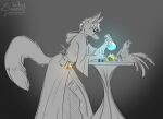  alchemist anthro belt canid canine cloak clothing cute_eyes digital_drawing_(artwork) digital_media_(artwork) female fluffy fluffy_tail fox glowing herbs legwear mammal patreon potion potion_bottle reward smile solo stockings sunny_way tail working 