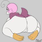  2023 3_toes absurd_res ahoge all_fours anthro anus avian big_breasts big_butt bird breasts butt butt_focus eiscue feathers feet female generation_8_pokemon genitals grey_background hair hi_res huge_butt huge_thighs looking_back looking_down miso_souperstar nintendo nude orange_body penguin pink_anus pink_body pink_eyes pink_feathers pink_pussy pokemon pokemon_(species) pupils purple_body purple_feathers pussy rear_view short_tail simple_background solo tail thick_thighs toes white_beak white_body white_feathers white_pupils 