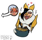  &lt;3 2023 anthro bat blarf022 fangs female food happy hi_res honduran_white_bat mammal microbat phyllostomid popcorn solo teeth vranda_von_bat_(blarf022) watching_movie wings yangochiropteran 