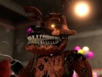  3d_(artwork) animatronic anonymous_artist anthro canid canine digital_media_(artwork) duo five_nights_at_freddy&#039;s five_nights_at_freddy&#039;s_4 fox foxy_(fnaf) glowing glowing_eyes hook humanoid looking_at_another looking_at_partner looking_down looking_down_at_another looking_down_at_partner machine male male/male mammal nightmare_foxy_(fnaf) robot scottgames serious sharp_teeth teeth tongue tongue_out unknown_artist 