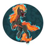  1:1 2021 ahwiiyee alpha_channel asian_mythology chinese_mythology circle dark_lighting digital_media_(artwork) east_asian_mythology fangs female feral fire flaming_hair flaming_mane flaming_tail green_body green_scales hi_res hooves hybrid longma mythology open_mouth pseudo_hair pseudo_mane scales signature simple_background solo teeth them&#039;s_fightin&#039;_herds tianhuo_(tfh) tongue tongue_out transparent_background 