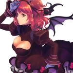  alternate_costume bad_id bad_pixiv_id bat_wings black_dress breasts brown_eyes cheria_barnes cleavage_cutout dress gloves heart heart_cutout jako_(toyprn) large_breasts lips pink_hair red_eyes tales_of_(series) tales_of_graces wings 