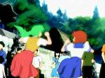  animated animated_gif ass_shake blood+ blue_eyes brown_hair dancing green_hair higurashi_no_naku_koro_ni kinjou_kaori multiple_girls otonashi_saya parody ryuuguu_rena sailor sonozaki_mion third-party_edit 