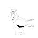  2023 anthro big_butt boss_monster bovid butt caprine clothing dress fart fart_cloud fart_fetish female grindavikbydaylight hi_res mammal monochrome panty_lines slightly_chubby smelly solo toriel undertale undertale_(series) 