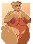  absurd_res anthro bear big_breasts breasts brown_bear chillyspicky curvy_figure female genitals hi_res mammal overweight overweight_female pussy solo thick_thighs ursine voluptuous 