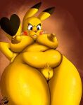  anthro areola big_breasts blush breasts erect_nipples female g4rron generation_1_pokemon genitals looking_at_viewer nintendo nipples pikachu pokemon pokemon_(species) pokemorph pussy solo thick_thighs yellow_body 