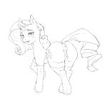  anatomically_correct anatomically_correct_genitalia anatomically_correct_pussy animal_genitalia animal_pussy anus big_anus big_butt butt clothing cutie_mark dundundun equid equine equine_anus equine_genitalia equine_pussy female feral friendship_is_magic genitals hair hasbro hi_res horn legwear looking_at_viewer mammal monochrome my_little_pony puffy_anus pussy rarity_(mlp) simple_background sketch smile solo tail tail_aside unicorn unicorn_horn 