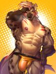  abs another_eidos_of_dragon_vein_r anthro biceps bodily_fluids bulge claws clothing hair hi_res hyena jockstrap looking_at_viewer male mammal muscular muscular_anthro muscular_male nipples nitro_(anothereidos_r) pecs solo sweat teeth underwear vein veiny_muscles vorusuarts yellow_eyes 