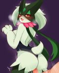  anthro ayatori blush breasts butt censored clothed clothing duo erection felid feline female fur generation_9_pokemon genitals green_body green_fur hi_res human male male/female male_penetrating mammal meowscarada nintendo penetration penis pokemon pokemon_(species) sex 