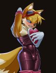  absurd_res anthro blush bodysuit bulge canid canine clothed clothing crossdressing eyewear fox gaussnek girly gloves goggles handwear hi_res leg_boots male mammal miles_prower sega skinsuit solo sonic_the_hedgehog_(series) tight_clothing 