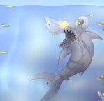  absurd_res anthro electronic_arts feral fish group hi_res human looking_at_another machine male male/male mammal marine photolol.03 plants_vs._zombies popcap_games robot shark simple_background turbine undead underwater water zombie 