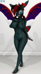  2022 3d_(artwork) 9:16 anthro areola barefoot bat_pony big_breasts biped black_areola black_hair black_nipples blue_eyes breasts curvaceous curvy_figure daveman1000 digital_media_(artwork) equid equine eyeshadow feet female friendship_is_magic full-length_portrait gem genitals grin grinning_at_viewer hair hand_on_own_breast hasbro hi_res horn krasny_noctali looking_at_viewer makeup mammal multicolored_hair my_little_pony nails navel nipples nude pinup plantigrade portrait pose pussy red_hair short_tail smile solo source_filmmaker standing tail two_tone_hair voluptuous winged_unicorn wings yellow_body 