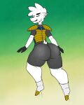  2022 anthro armor audience barely_visible_teeth big_butt body_armor bottomwear butt camelid choker clothed clothing colored dragon_ball eyelashes eyes_closed fan_character flying fur girly group hi_res jewelry llama llama_(parasitedeath) male mammal maxhe necklace playful saiyan shorts solo teeth text white_body white_fur wool_(fur) 