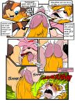  amy_rose anthro badger canid canine dialogue erection eulipotyphlan female fox genitals greenhill group hedgehog kissing licking male male/female mammal miles_prower mustelid musteline oral penile penis penis_kissing penis_lick sega sex sonic_boom sonic_the_hedgehog_(series) speech_bubble sticks_the_jungle_badger tongue tongue_out trio 