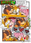  amy_rose anthro badger canid canine dialogue eulipotyphlan female fox greenhill group hedgehog kissing licking_crotch male male/female mammal miles_prower mustelid musteline sega sonic_boom sonic_the_hedgehog_(series) speech_bubble sticks_the_jungle_badger trio 