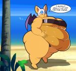  absurd_res anthro bat big_breasts bikini breasts clothing female hi_res huge_belly huge_breasts mammal overweight rouge_the_bat roxas617 sega solo sonic_the_hedgehog_(series) swimwear 