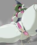  after_sex anus areola big_breasts black_sclera blush bodily_fluids breasts censored cum cum_from_ass cum_from_pussy cum_in_ass cum_in_pussy cum_inside female future_pokemon gaping gaping_anus gaping_pussy generation_9_pokemon genital_fluids genitals green_hair hair humanoid iron_valiant machine mosaic_censorship narrowed_eyes nintendo nipples not_furry paradox_pokemon pink_areola pink_eyes pink_nipples pochincoff pokemon pokemon_(species) pussy solo thick_thighs white_body 