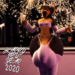  anthro anthroanim big_penis bulge clothing dragon fireworks genitals hi_res huge_penis hyper hyper_genitalia hyper_penis male milenth_drake new_year_2020 penis solo thong underwear wide_hips 