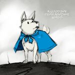  animal blue_cape cape dog no_humans original psuede solo white_hair 