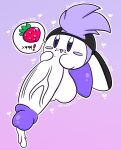  balls big_balls big_penis bodily_fluids clothing cum cum_on_penis fan_character food fruit fur genital_fluids genitals hat headgear headwear hi_res huge_penis kirby_(series) lewdchuu_(artist) male nintendo penis plant purple_body purple_eyes purple_fur simple_background solo strawberry waddling_head white_body xen_(kirbot12) 