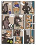  abs absurd_res anthro bodily_fluids bulge canid canine canis clothed clothing collar comic dave_(martythemarten) dominant dominant_male drooling duo gulonine hi_res male male/male mammal marten marty_the_marten mazedmarten muscular muscular_male mustelid musteline saliva scar submissive submissive_male sweat tongue tongue_out topless underwear undressing wolf young 