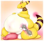  absurd_res ampharos anal anal_vore animal_genitalia anthro bboing belly big_belly domestic_cat duo felid feline felis feral generation_2_pokemon genital_slit genitals hi_res internal male mammal nintendo penis pokemon pokemon_(species) size_difference slit tapering_penis vore 