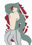  abs anthro beastars biceps bulge canid canine canis clothed clothing hi_res insaneeighteen legoshi_(beastars) male mammal muscular muscular_male pecs solo topless wolf 