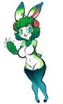  absurd_res anthro big_breasts bovid breasts caprine female fur fur_collar furry green_body green_fur green_hair hair hi_res horizontal_pupils horn lagomorph leporid mammal pupils rabbit sheebi sheebibites sheep teal_eyes thick_thighs traditional_media_(artwork) 