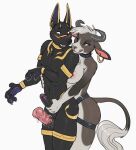  animal_dildo animal_sex_toy anthro anubian_jackal big_breasts black_body black_fur bovid bovine breasts canid canine canis cattle dildo dominant dominant_female duo ear_piercing ear_ring equine_dildo female fur fur_markings genitals hi_res horn humanoid_genitalia humanoid_penis imminent_sex jackal licking licking_lips male male/female mammal markings nipples nude penis piercing raaz reach_around ring_piercing sex_toy simple_background smile standing strapon tahoe_(kaspiy) tail tail_tuft tongue tongue_out tuft white_background worried 