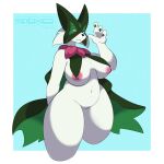  anthro big_breasts breasts cape cheek_tuft claws clothing facial_tuft featureless_crotch felid feline female fur generation_9_pokemon green_body green_fur hand_behind_back hi_res looking_at_viewer mammal mask matixcs meowscarada nintendo nipples pokemon pokemon_(species) solo thick_thighs tuft 