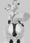  anthro balls_outline bulge canid canine disney fox genital_outline greyscale linen male mammal monochrome nick_wilde seductive solo thick_thighs watoki zootopia 
