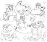  admiring ambiguous_species anthro areola athletic athletic_anthro athletic_male belly belly_squish beverage_between_breasts big_breasts biped bra breast_size_difference breasts butt canid canine canis chest_tuft clothed clothing digital_drawing_(artwork) digital_media_(artwork) domestic_dog exposed_breasts facial_piercing felid female female/female fur grabbing_from_behind group hair hair_over_eye hands-free_bubble_tea hands_above_breasts hi_res holding_breast huge_breasts larger_anthro larger_female looking_at_breasts machairodontine male male/female mammal measuring_breasts meme midriff monochrome multiple_scenes navel nipples nose_piercing nose_ring object_between_breasts one_eye_obstructed pantherine panties piercing raised_clothing raised_shirt raised_topwear ring_piercing shirt shower size_difference sleeveless_shirt slightly_chubby small_breasts small_butt smaller_anthro smaller_female smaller_male squish tape_measure tiger toddnet topwear tuft underwear wet wet_body wet_fur yiri_(milkand) 