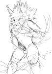  anthro balls blush genitals hi_res ioenami88 lifewonders looking_at_self male mane masturbation navel neck_tuft nipple_fetish nipple_pinch nipple_play pecs penis pinch pinching_self seth_(tas) solo standing tokyo_afterschool_summoners tuft 