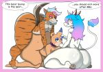  3_penises anal anal_penetration andy_(thirstydraws) anthro bear big_butt blue_eyeshadow blue_highlights blush bodily_fluids butt butt_focus canid canine cherryfox73 collar english_text equid equine erection eyeshadow felid fellatio fox fur genitals girly group group_sex hair hi_res highlights_(coloring) horn huge_butt hybrid hyena makeup male male/male male_penetrated male_penetrating male_penetrating_male mammal milo_(cherryfox73) motion_lines multi_genitalia multi_penis multicolored_hair nude oral pantherine penetration penile penis pink_eyeshadow pink_highlights purple_collar raised_tail role_reversal sex simple_background smile spotted_hyena stripes sweat tail tail_tuft text thick_thighs thirsty_(thirstydraws) threesome tiger trio tuft unicorn 