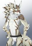  anthro blush canid canine canis clothing ear_piercing ear_ring gold_armlet golden_earrings hi_res ioe ioenami88 jackal jockstrap licking licking_lips lifewonders male mammal mane pecs piercing ring_piercing seth_(tas) solo standing tokyo_afterschool_summoners tongue tongue_out underwear 