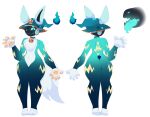  alexaflub anthro big_ears butt clothing goati hat headgear headwear hi_res machine male model_sheet paws protogen solo thick_thighs tongue tongue_out 