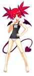  barefoot cameltoe disgaea edit etna fang fixed hand_on_hip highres hips photoshop red_eyes red_hair swimsuit 