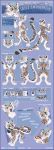  2019 anthro blue_hair claws digital_media_(artwork) digitigrade felid feral fur hair kitchiki male mammal model_sheet pantherine snow_leopard solo spots spotted_fur 