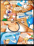  age_difference anthro big_breasts blonde_hair blue_body blue_fur breasts brown_body brown_fur buster_bunny comic duo english_text female fire_conejo fur hair hi_res humor lagomorph leporid lola_bunny long_ears looney_tunes male male/female mammal rabbit text tiny_toon_adventures warner_brothers 