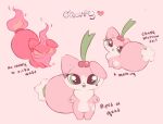 canid canine cherry cherry_(labbit1337) english_text female feral food fox fruit fur hi_res labbit1337 mammal pink_body pink_fur plant semi-anthro solo text 