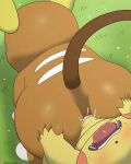  2023 5_fingers absurd_res all_fours alolan_form alolan_raichu ambiguous_gender ambiguous_penetrated anthro anthro_on_anthro anthro_penetrated anthro_penetrating anthro_penetrating_anthro big_butt black_nose bodily_fluids brown_body brown_fur butt butt_grab cum cum_from_ass cum_in_ass cum_inside cum_on_butt cum_on_penis doggystyle duo erection fingers from_behind_position fur generation_1_pokemon genital_fluids genitals gloves_(marking) hand_on_butt hi_res leg_markings male male/ambiguous male_penetrating male_penetrating_ambiguous mammal markings murid nintendo on_grass orange_body orange_fur orgasm penetration penis pikachu pokemon pokemon_(species) regional_form_(pokemon) rodent sex socks_(marking) tongue tongue_out white_body white_fur winick-lim yellow_body yellow_fur yellow_penis 