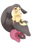  2023 absurd_res anthro breasts digital_media_(artwork) female generation_3_pokemon genitals hi_res looking_at_viewer mammal mawile nintendo nipples nude open_mouth pilu_(artist) pokemon pokemon_(species) pussy simple_background sitting solo tongue tongue_out 