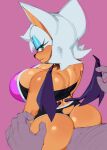  absurd_res anthro bat big_breasts big_butt breasts butt cleavage clothed clothing duo female hi_res human looking_at_viewer looking_back male male/female mammal nezulet rouge_the_bat sega sonic_the_hedgehog_(series) wings 