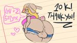  16:9 2021 animated anthro anus backsack balls big_breasts big_butt biped blonde_hair blue_bottomwear blue_clothing blue_shorts bottomwear bouncing_balls breasts brown_body brown_hair brown_skin brown_tail buckteeth butt cerealharem_(artist) clothed clothing cutoffs denim denim_clothing dialogue digital_media_(artwork) english_text genitals gynomorph hair hi_res intersex lagomorph leporid long_hair looking_at_viewer looking_back looking_back_at_viewer mammal multicolored_hair narrowed_eyes partially_clothed penis pink_clothing pink_hair pink_shirt pink_tail pink_topwear pork_(cerealharem) portrait rabbit rear_view shaking_butt shirt short_playtime shorts shorts_down solo speech_bubble tail teeth text three-quarter_portrait topwear tube_top two_tone_tail under_boob widescreen 