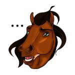  1:1 2021 alpha_channel amber18db ambiguous_gender blue_eyes brown_body brown_hair brown_mane digital_media_(artwork) dolero ellipsis equid equine eyebrows feral hair headshot_portrait horse looking_at_viewer low_res mammal mane open_mouth portrait simple_background solo teeth tongue 