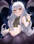  1girl absurdres bonfes48108 borrowed_character bracelet highres jewelry long_hair monster_girl navel original scylla scylla_(mythology) smile solo tentacles yellow_eyes 