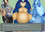  absurd_res anthro big_breasts blue_body breasts butt digital_media_(artwork) eeveelution eye_contact female fluffy fluffy_tail fur fusion generation_1_pokemon generation_4_pokemon group hi_res humanoid hybrid looking_at_another looking_at_viewer lopunny machamp nintendo nude open_mouth overweight pokemon pokemon_(species) pokemon_fusion simple_background smile snorlax tail text trio vaporeon xenolith0 