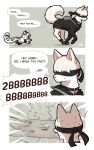  all_fours bag black_body black_fur blindfold bodily_fluids canid canine canis comic dialogue domestic_dog duo english_text felid female feral fluffy fluffy_tail fully_submerged fur hi_res male mammal missaka mud multicolored_body multicolored_fur nier_automata pantherine pawpads paws running shiba_inu size_difference snow_leopard spitz spots spotted_body spotted_fur surprise sweat tail text white_body white_fur worried yorha_2b yorha_9s 